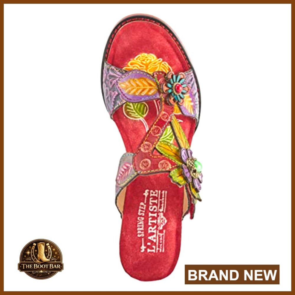 Leather Platform Sandals With Adjustable Strap, F… - image 4